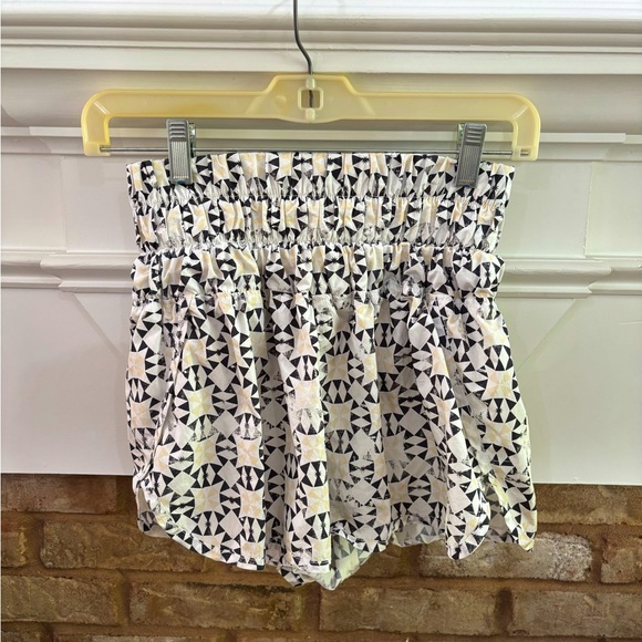 FP Movement by Free People Black and White Patterned Athletic Shorts - Picture 1 of 5
